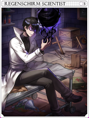 Regenschirm Scientist Card card illustration