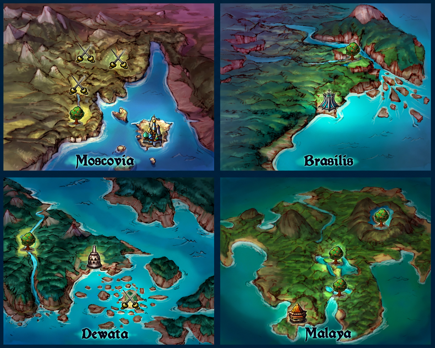 Original Island Nations world map from Ragnarok Online